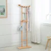 Modern Bamboo Coat Rack Coat Hooks Garment Rack Scandinavian Style for Bathroom Display Stand Hall Tree with 18 Hooks