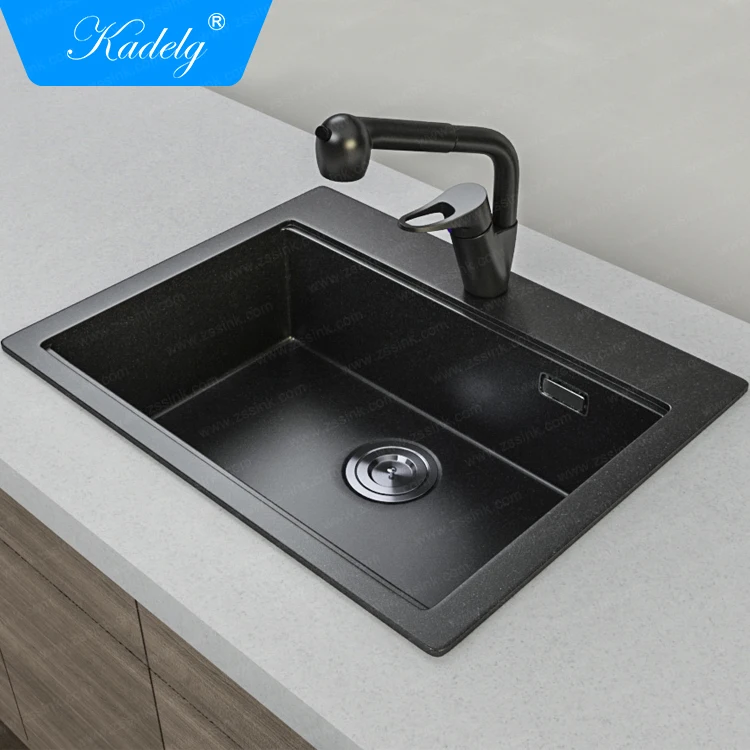 Cleaning Resin Sinks Food Grade Kitchen Quartz Stone Sink With Acrylic