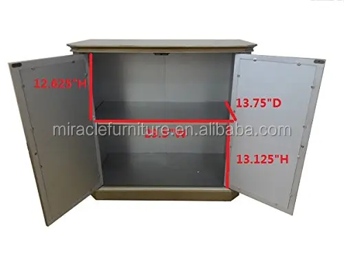 Kings Brand-muebles Con Espejo,Puertas,Madera Dorada,Mesa De Consola