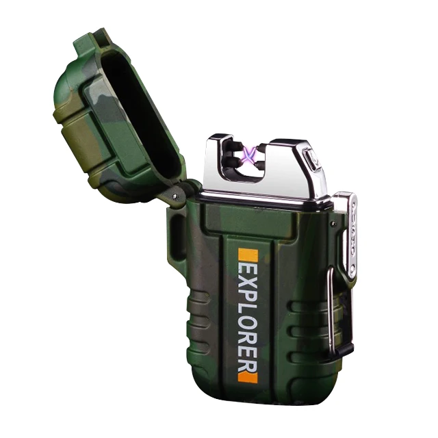 MLT159 Waterproof lighter for camping outdoor-windproof USB lighter-double arc electric lighter
