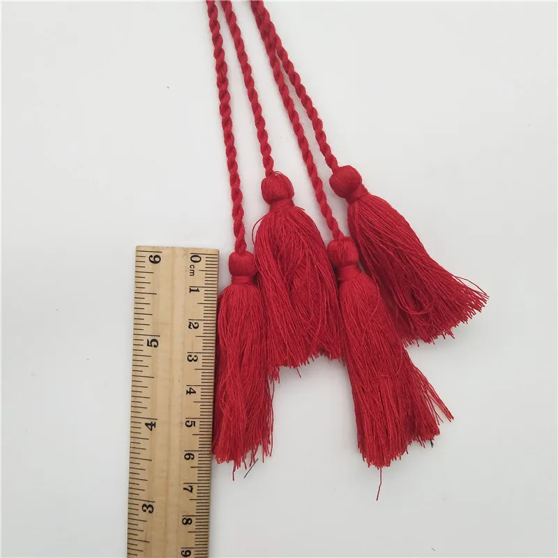 Wholesale Handmade Cotton Red Double Fringe Long Cord Tassel Buy Red