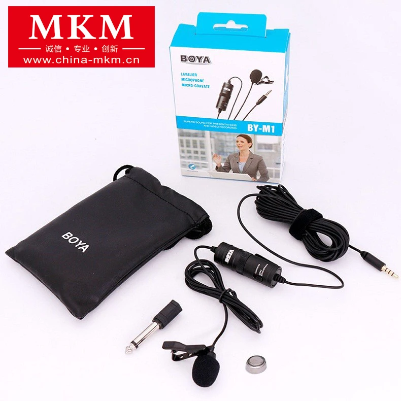 

BY-M1 3.5mm Lavalier Microphone, Label Microphone, Omnidirectional Condenser Recording Video Microphone, Black