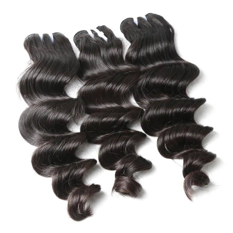 

JP HAIR Brazilian Loose Deep Wave Vigin Hair Weave 3 Bundles 300g Unprocessed Loose Deep Wave Virgin Human Hair, Natural color ( near 1b# )