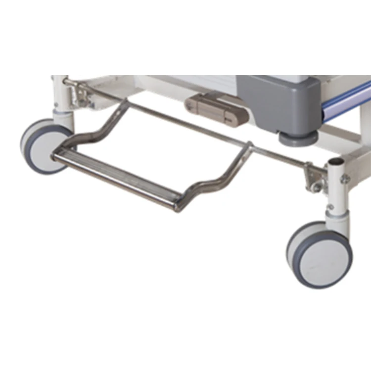 Three cranks manual ABS side rail medical nursing bed