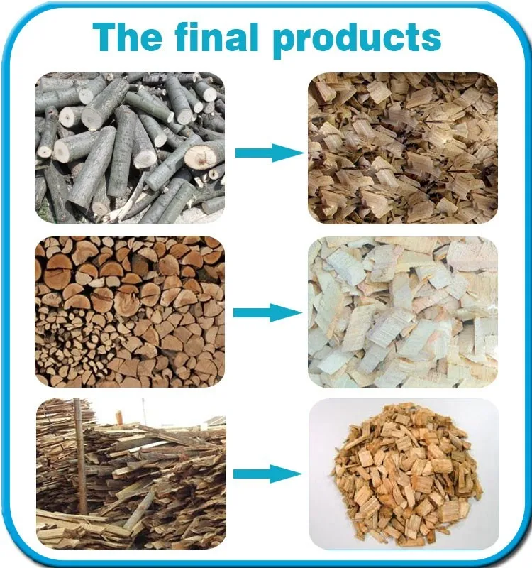 Wood Chips Crushing By Wood Chipper