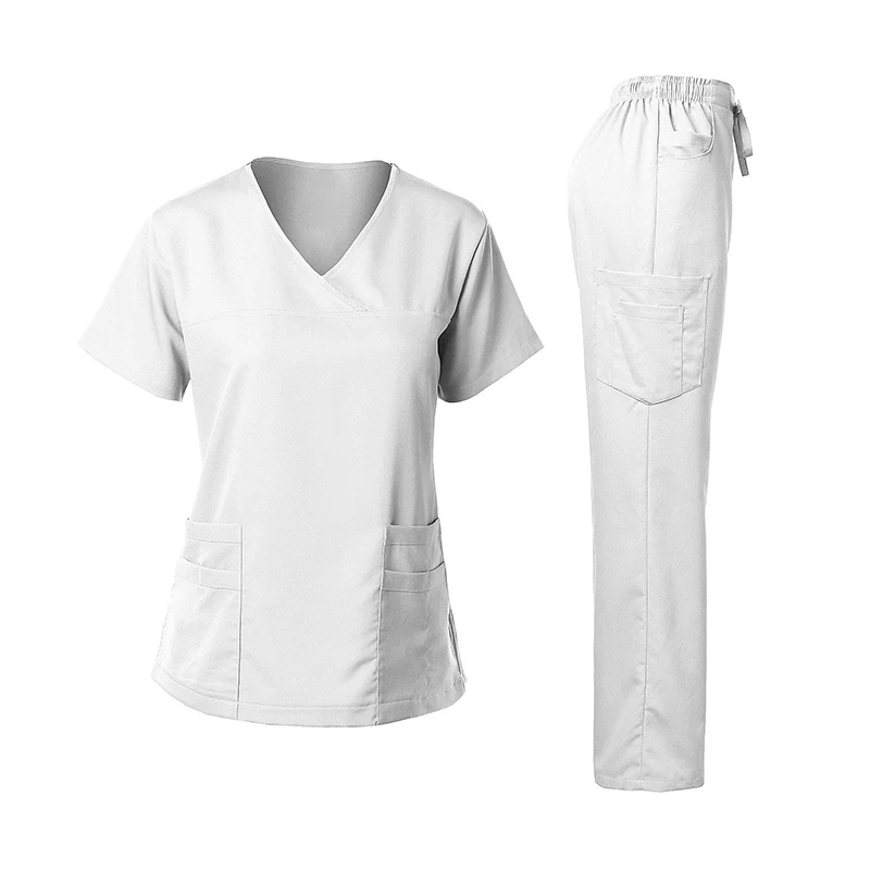
fashion designs customized logo print scrubs 