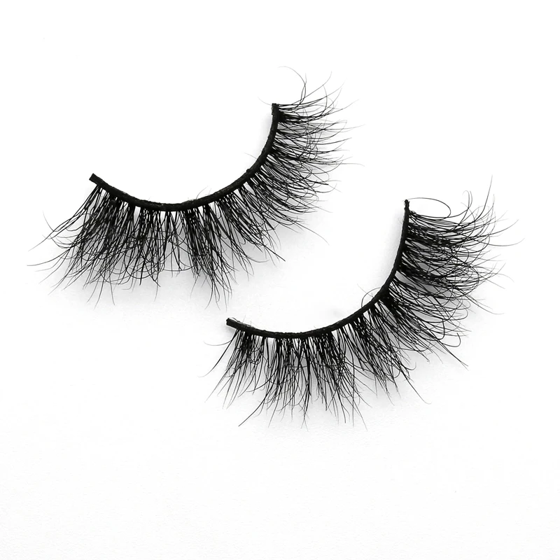 

Super soft private label 3D siberian mink fur strip eyelashes, Natural black