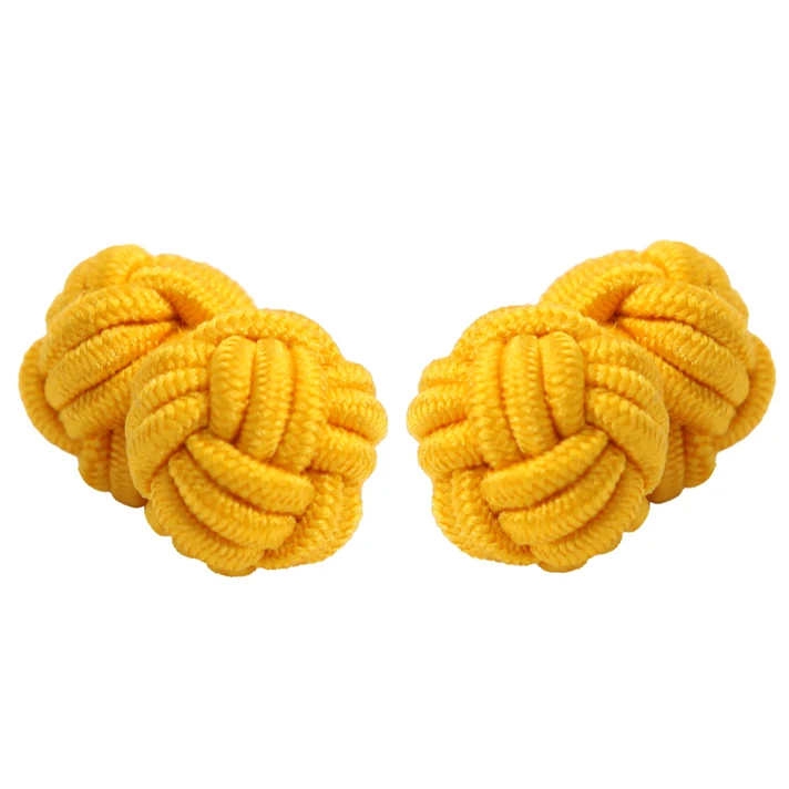 

the lowest price custom plain yellow silk knot cufflinks, 48 different in the color table or at your request