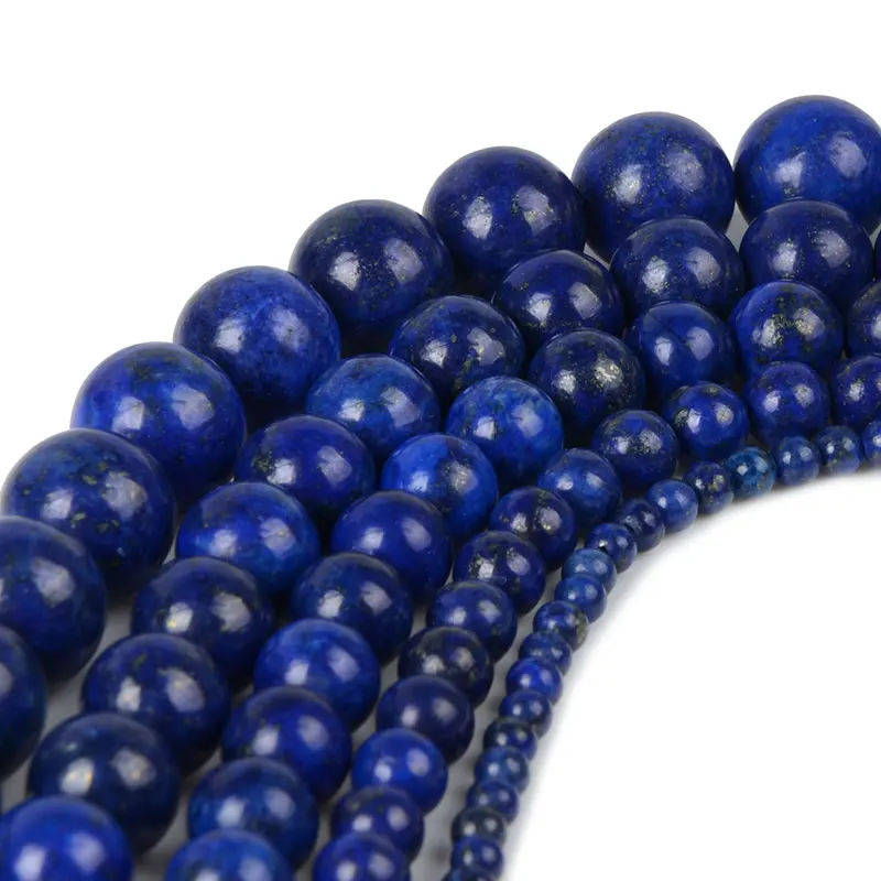 

4mm 6mm 8mm 10mm12mm Natural Stone Blue Lapis Lazuli Round Beads Loose For DIY Beads For Bracelet Necklace Jewelry