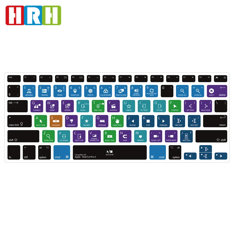 

Final Cut Pro X Functional Hotkey Shortcut tpu keyboard cover laptop for Macbook Pro Air Retina 13" 15" 17" laptop skin