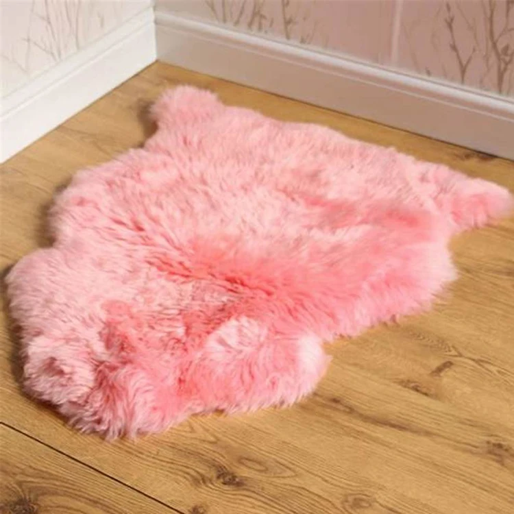 Modern dyed color plush animal shape faux shaggy fur rug