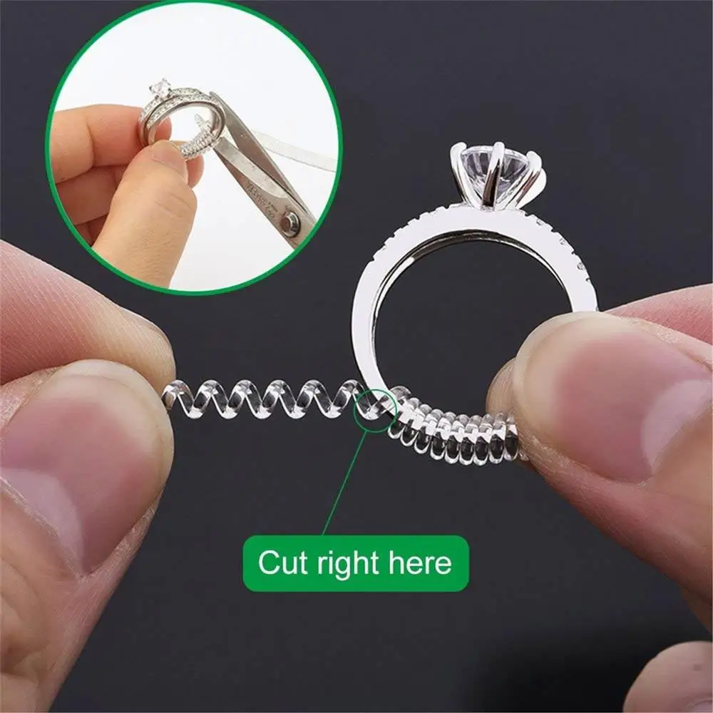 

2mm 3mm 4mm 5mm clear plastic ring sizer invisible ring size adjuster for loose rings, Transparent