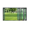 hot selling black clear tempered glass aluminium bifold window