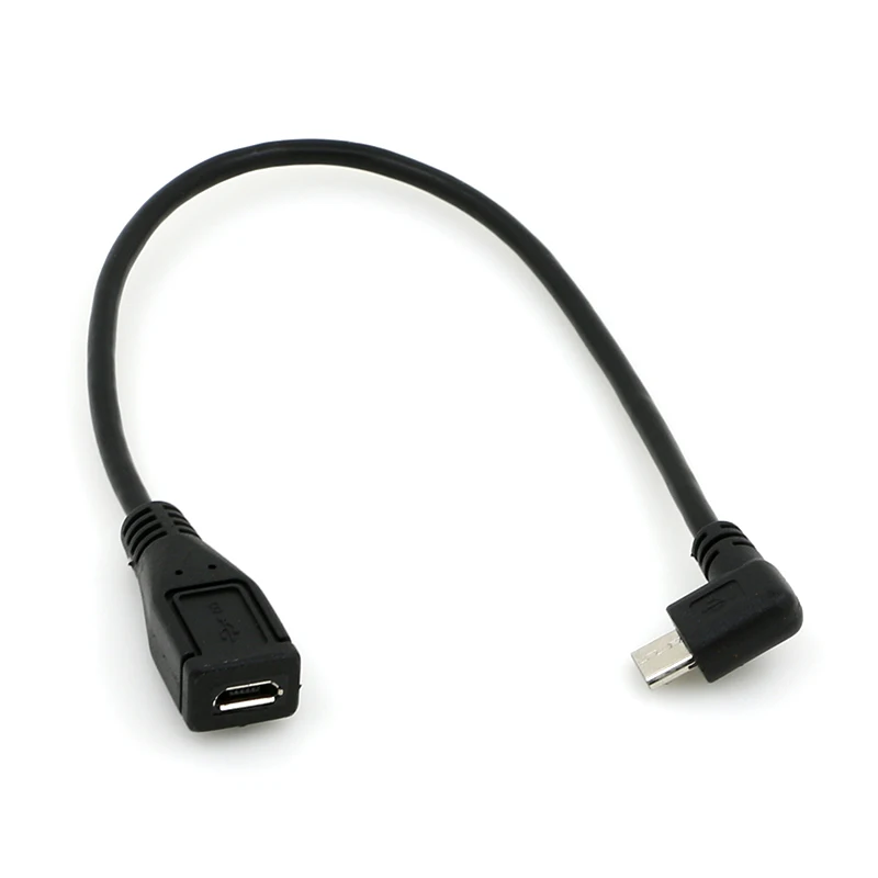 

shenzhen short fast data charging 90 degree right angle u l shape micro usb male to micro otg usb female extension cord cable