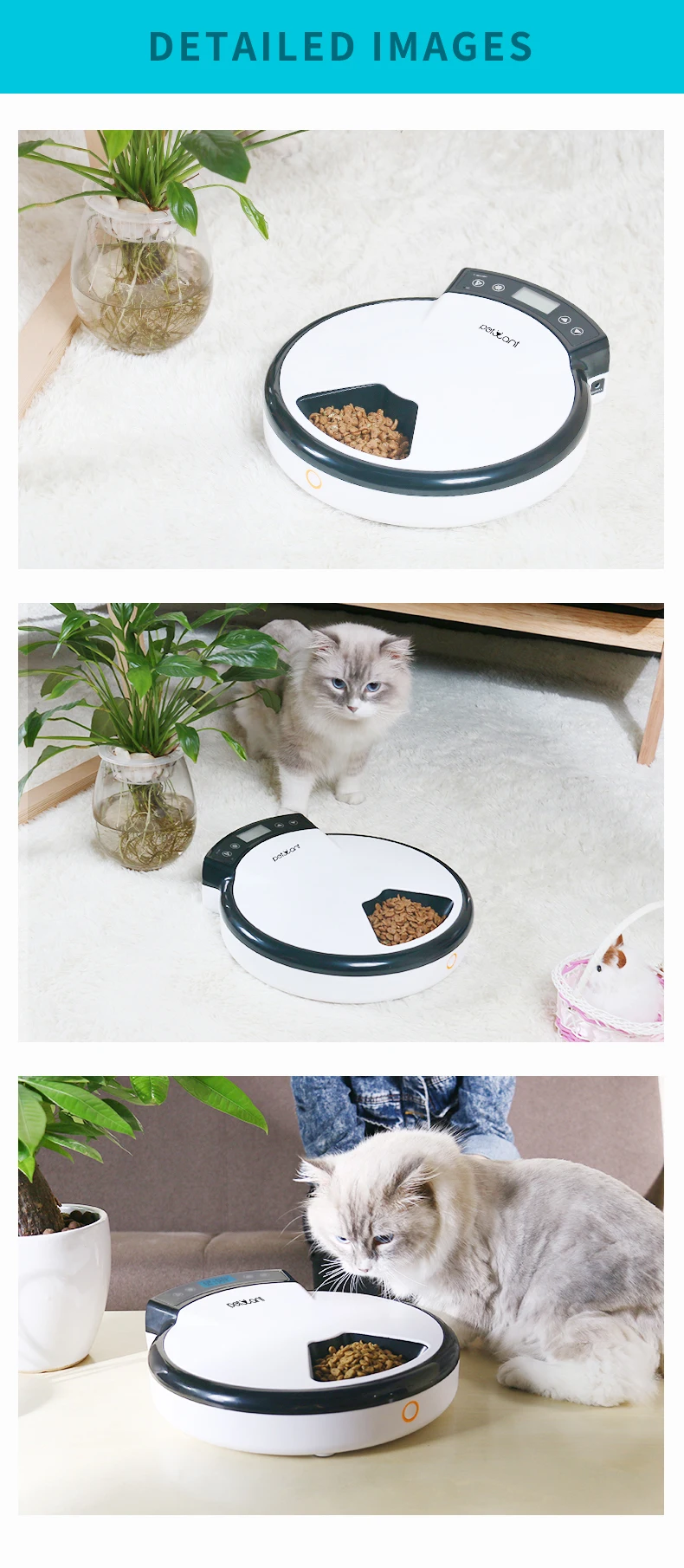 5 Meals Automatic Pet Feeder Dry And Wet Food All Suit Timing