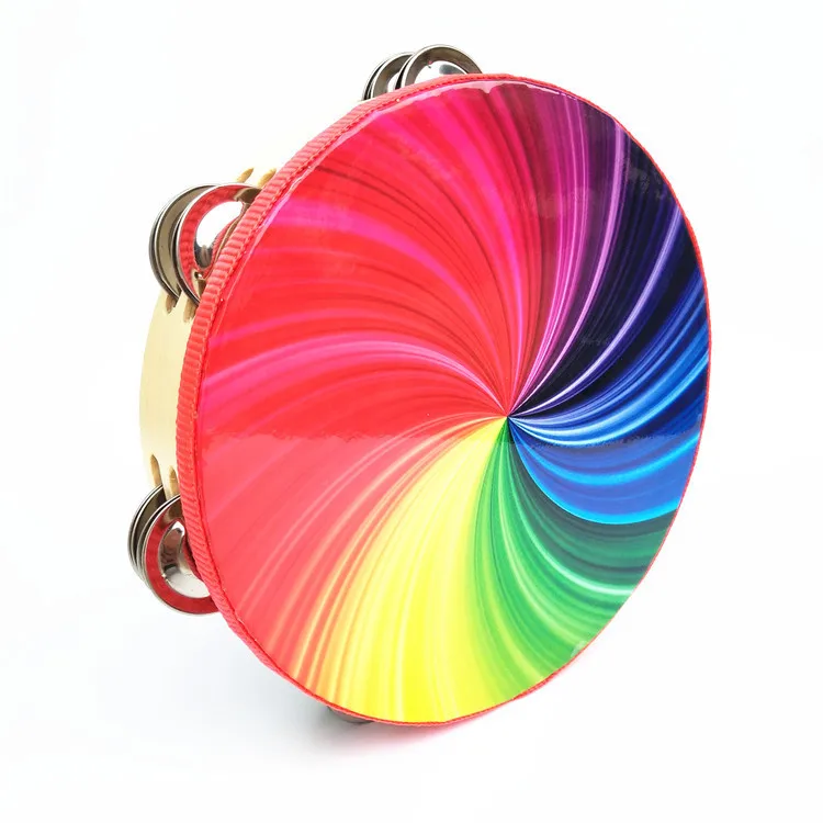Wholesale Percussion Tambourine For Sale Colorful Rainbow Tambourine