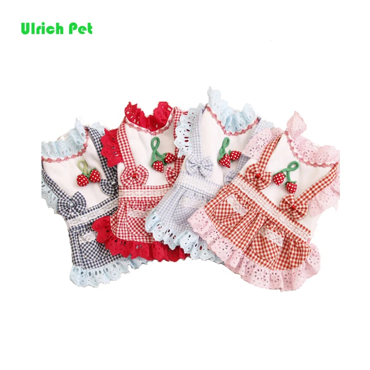 

RL313 2020 new spring and summer strawberry princess skirt dog clothes