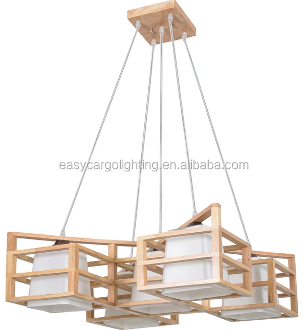
E27 Light Source and natural wood Material modern wood pendant lighting (0824 5p ) 
