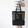 Cheap custom nylon woman black summer beach bag