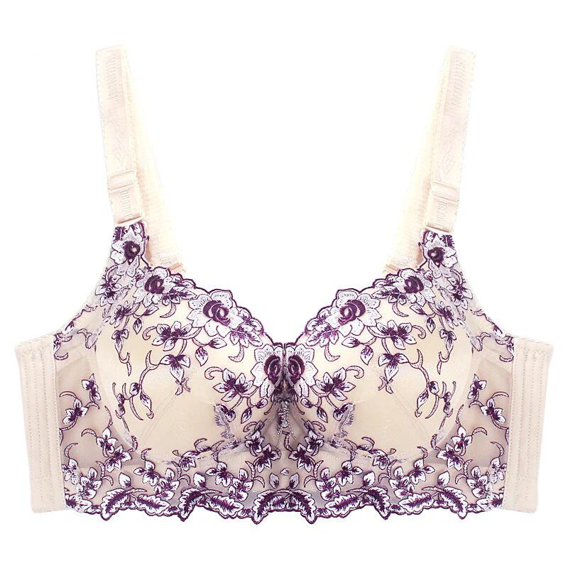 

New arrival floral design embroidery lace women's push up bra set and lingerie, N/a