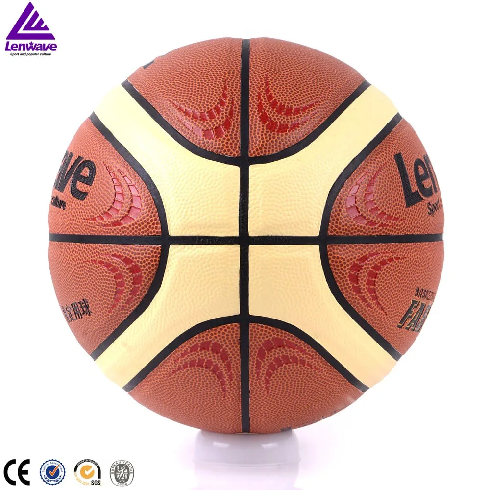 Lenwave Manufacture Basketball 12 Panels Custom Leather Bulk