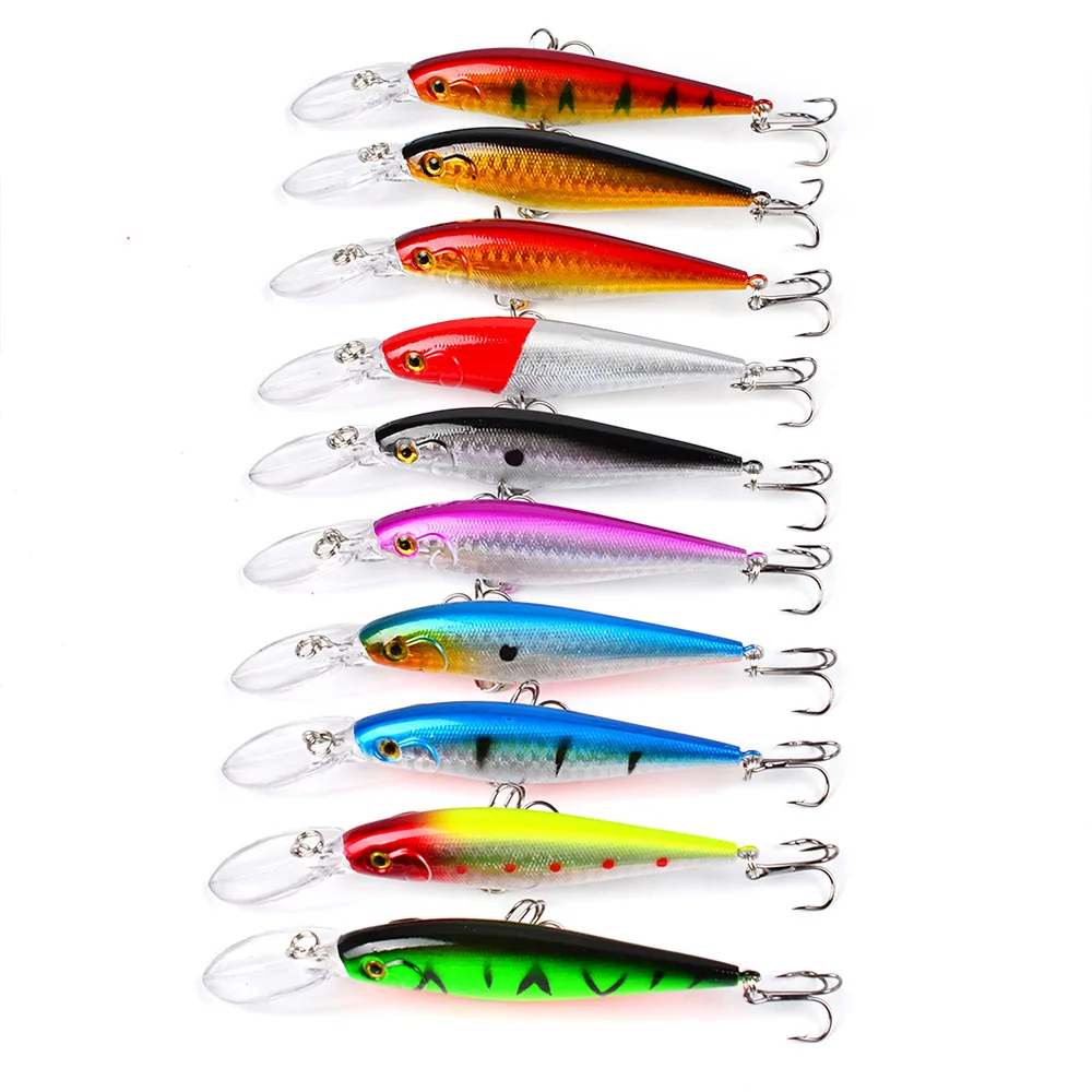 Drop Shipping Hot Sale 11cm 10.5g Hard Bait Minnow Fishing lures Bass Fresh Salt water 6#hook