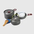 Brand 2 3 Person Camping Cooking set Portable Outdoor Hiking Picnic BBQ Aluminum alloy cookware teapot