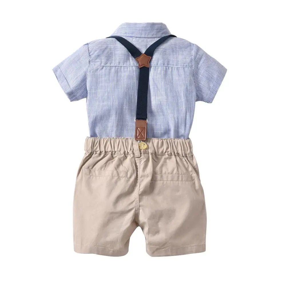 

R&H Factory Low MOQ Cotton Plaid Eco-friendly Baby boy clothing Set Cheap in Spring Baby Boys Clothes, As the picture show