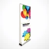 double sided roll up banner stand retractable display with snap rail telescopic pole