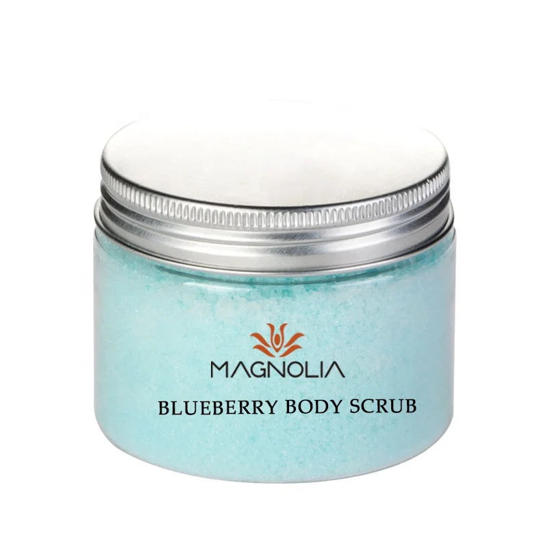 OEM/ODM Natural Exofliating And Brightening Skin Blue Body Scrub with Dead Sea Salt