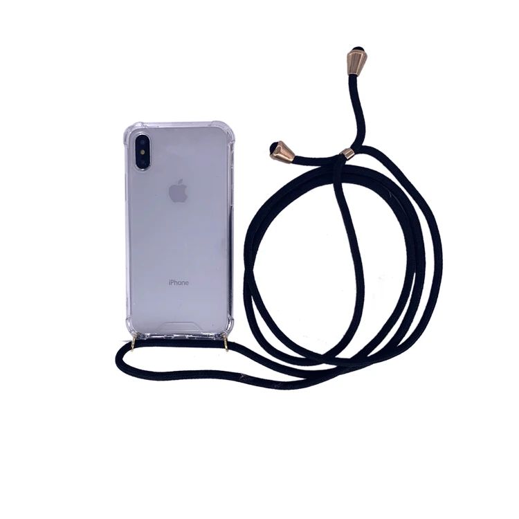 

transparent tpu airbag custom shockproof acrylic sling cell phone case with lanyard rope shoulder strap for samsung galaxy s10, N/a
