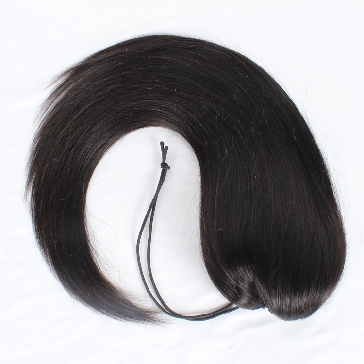 

Soft 18 20 22 inch human hair drawstring ponytail, Any color can be dyed