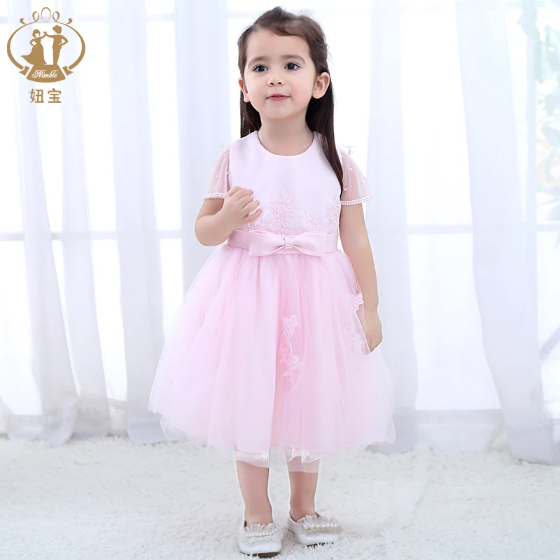 Nimble Summer Kid Dress Handmade Beading 2 Year Old Girl Dress Lace