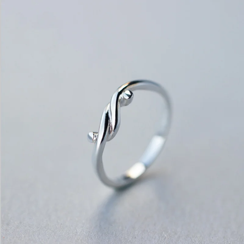 

100% 925 Sterling Silver Fashion Minimalism Concise Ring Fine Jewelry for Female Factory Price