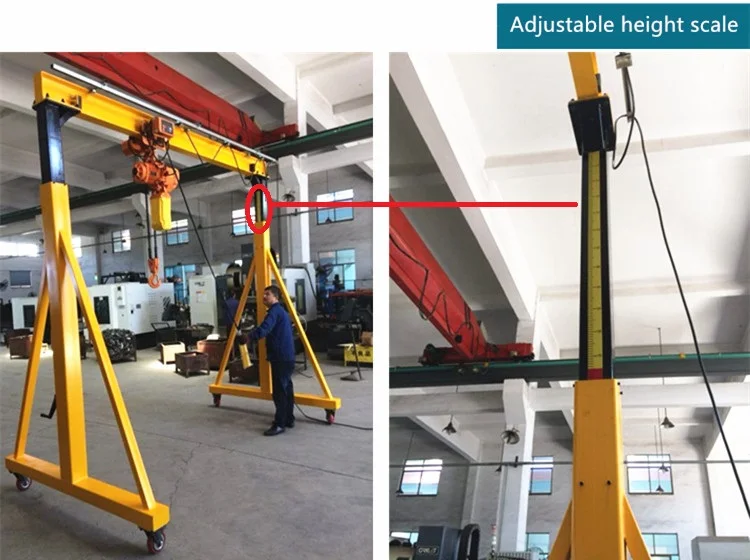low price workshop small gantry crane 500 kg 1 ton  2 ton  3 ton  5 ton  portable
