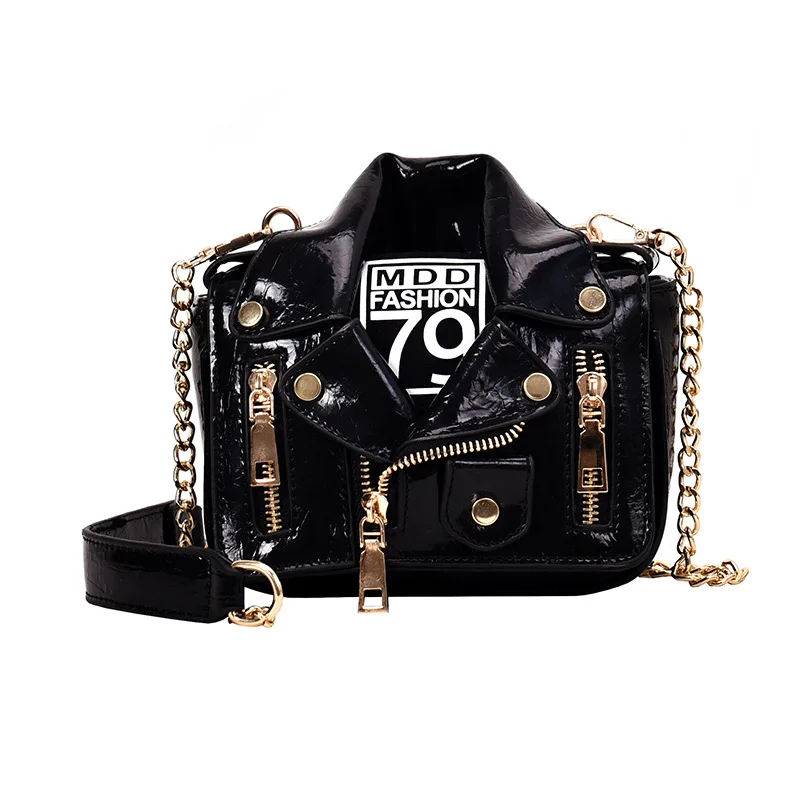 

moto biker style cloth shape lady unique shoulder bag with rivet