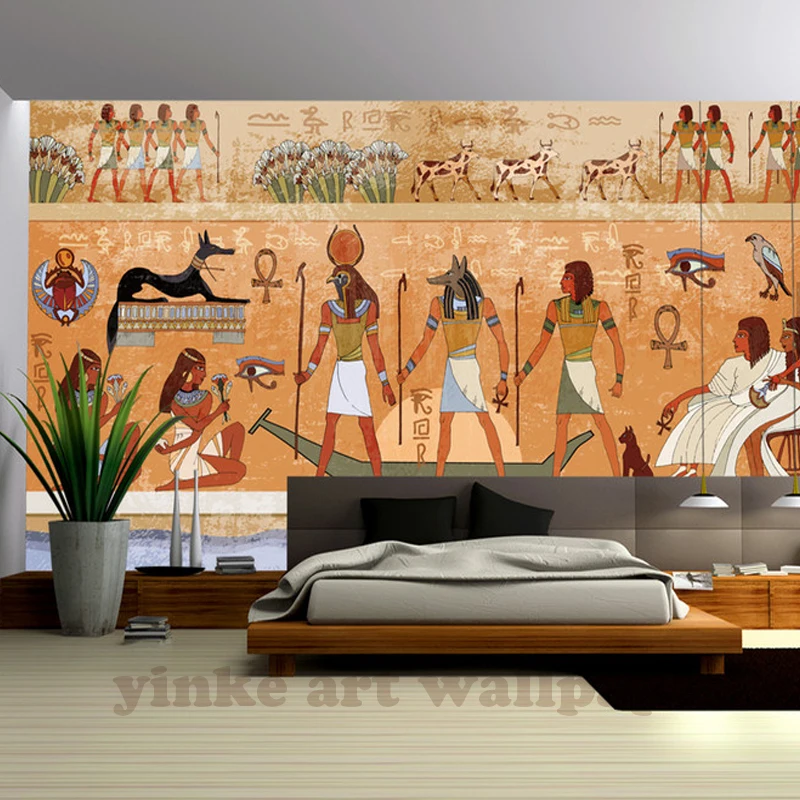 
photo wallpaper 3D European retro egypt pharaoh and God art wallpaper restaurant sofa backdrop 3d wallpaper mural wall painting 