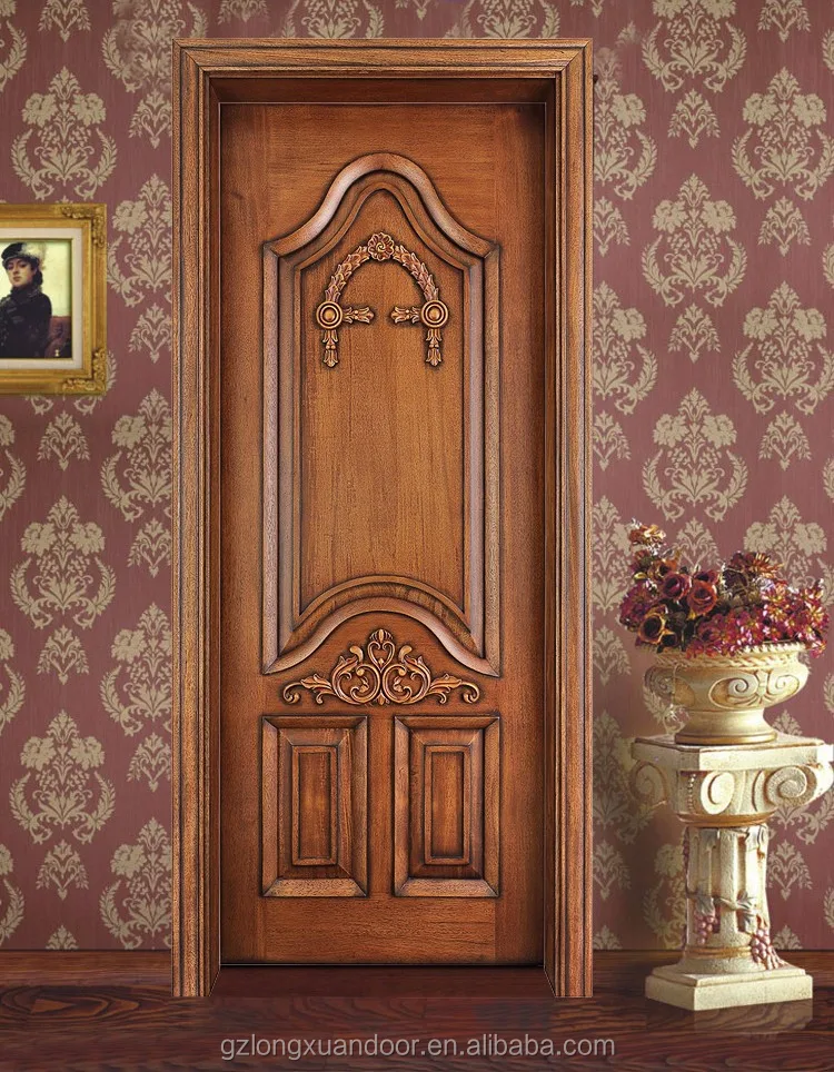 Longxuan Brand Veneer Teak Polish Interior Doors Made Of Oak+walnut