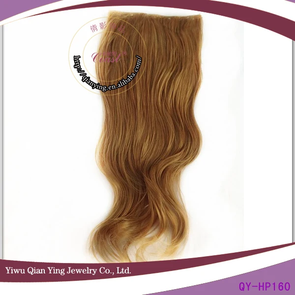 Natural Curly Light Brown Clip Hair Weave Extensions Long Wavy