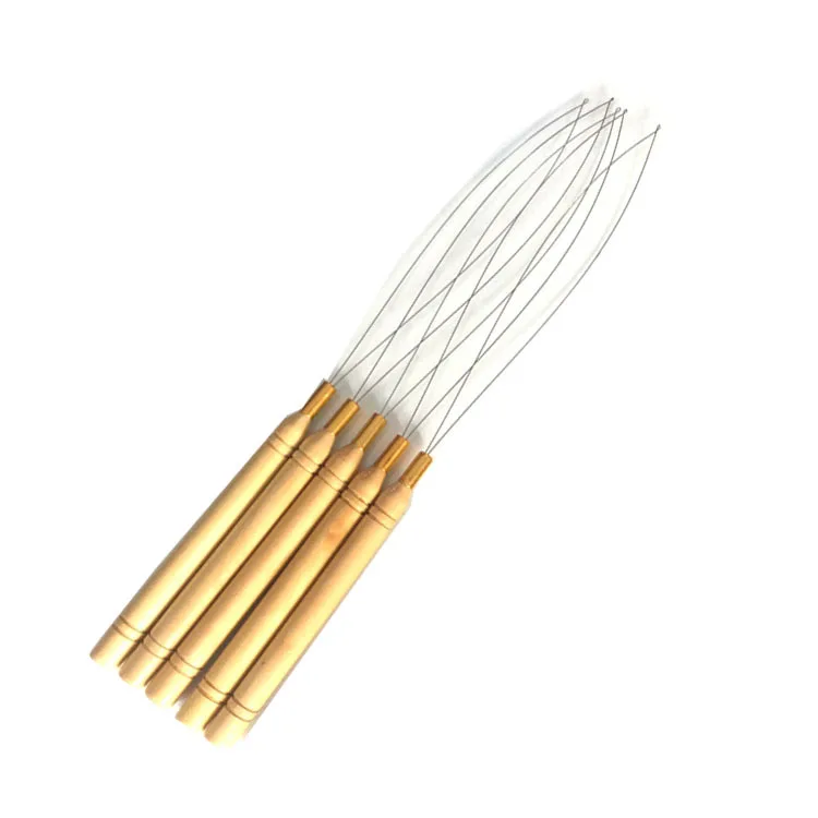 

12 Pcs Hair Extensions Loop Needle Threader Wire Pulling Hook Tool for Silicone Microlink Beads Hair Transplant Needle