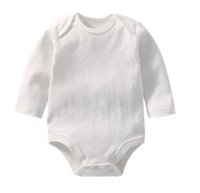 

Long sleeve 100% cotton plain baby clothes romper baby onesie