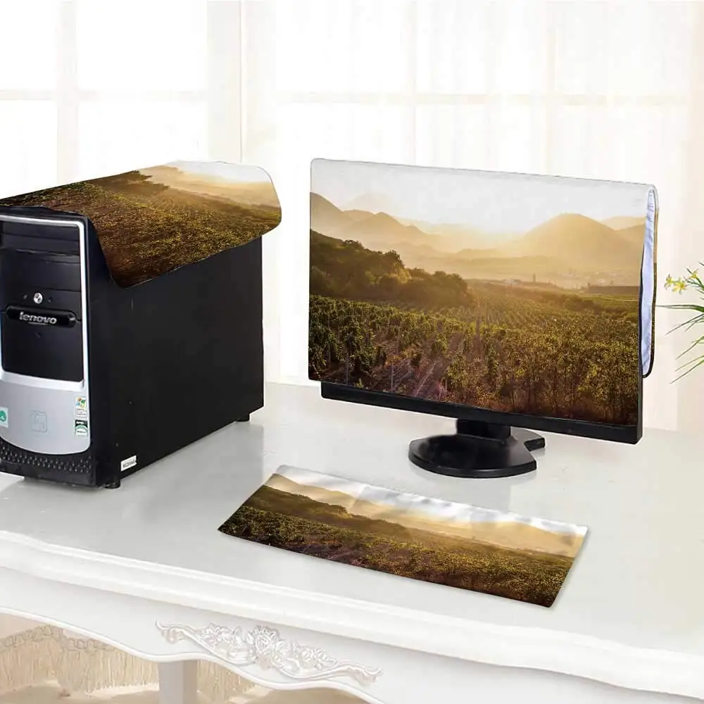 UHOO2018 Computer dust Cover The Vineyards at Sunset dust Cover 3 Pieces Set /19"