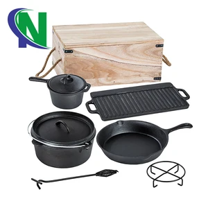 outdoor cast iron cookware 7 pieces dutch oven sets