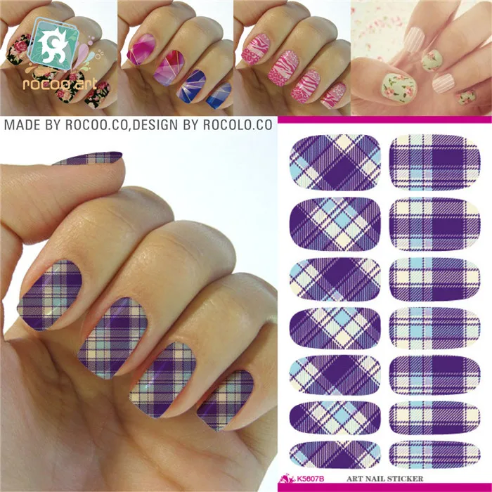 K5607 Water Transfer Foils Nail Art Sticker Minx Manicure Decoration Tools Purple Design Nail Wraps Nail