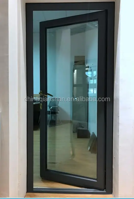 construction single pane aluminium interior french frosted double tempered glass bathroom door  casement swing door