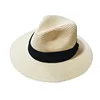 Women Wide Brim Straw Panama Roll up Hat Fedora Beach Sun Hat