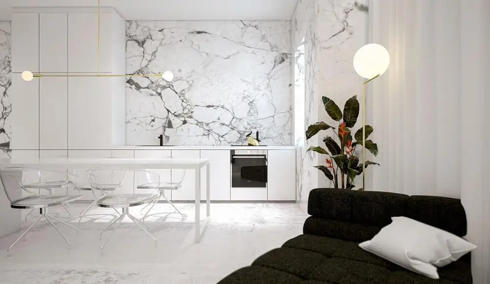 high-end Interior decoration material Italian white bianco statuario marble
