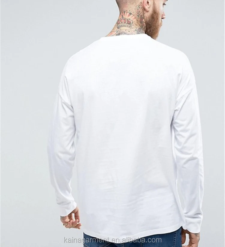 Custom Printing Long Sleeve T Shirts For Man Dropped Shoulder Man T ...