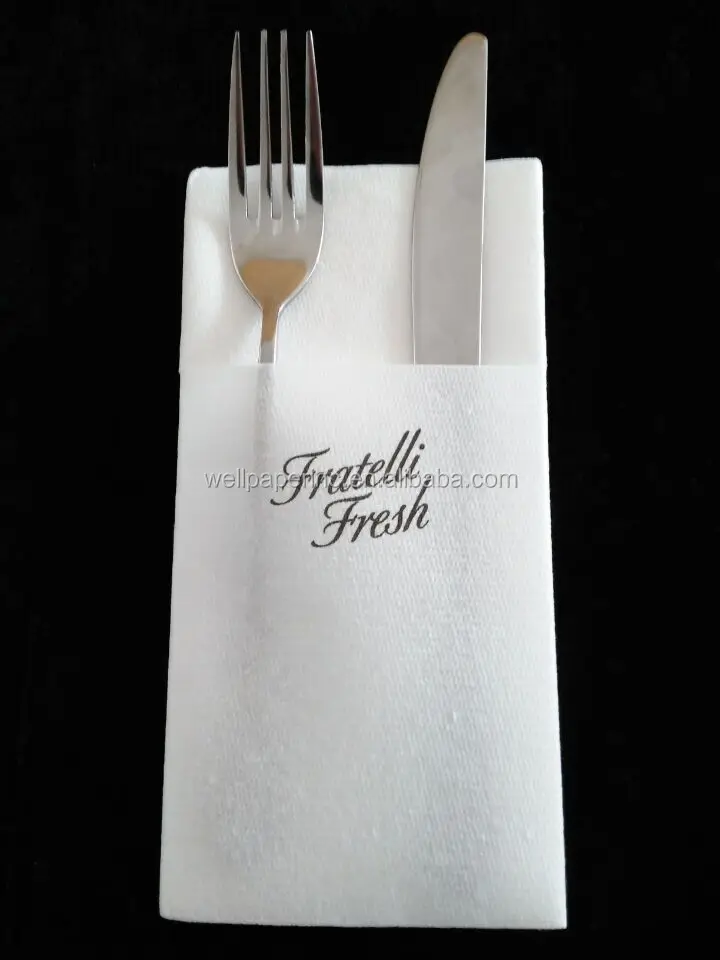 16 Inch* 16 Inch 1/8 Fold Biodegradable Disposable Logo Printed Airlaid