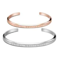 

Fashion Design Couple 316L Stainless Steel Engraved Open Cuff Bracelet Wholesale
